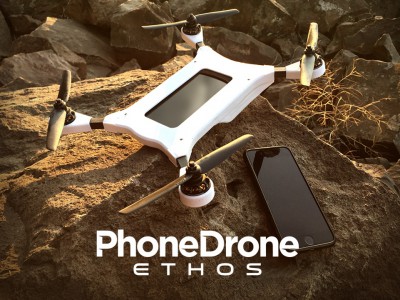 Квадрокоптер PhoneDrone Ethos использует смартфон для съёмки с воздуха
